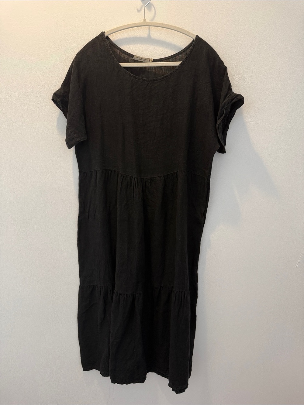 Valentina Black Tiered Midi Dress